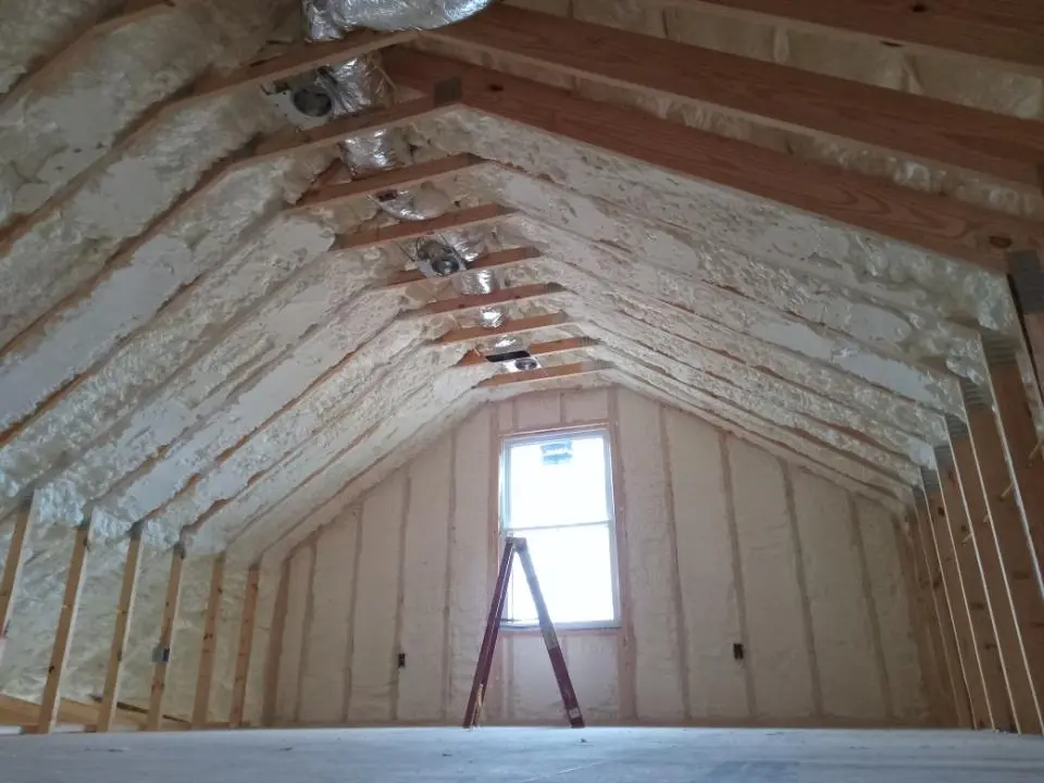 Spray foam roofing application for Crawl Space Insulation project in Marshfield
